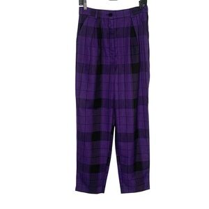 NWT Collectif London Womens Small Purple & Black Pleated Pants Goth Punk